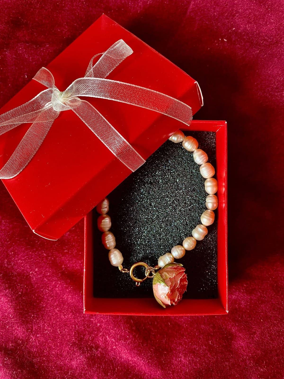 Pink Rose İnci Bileklik